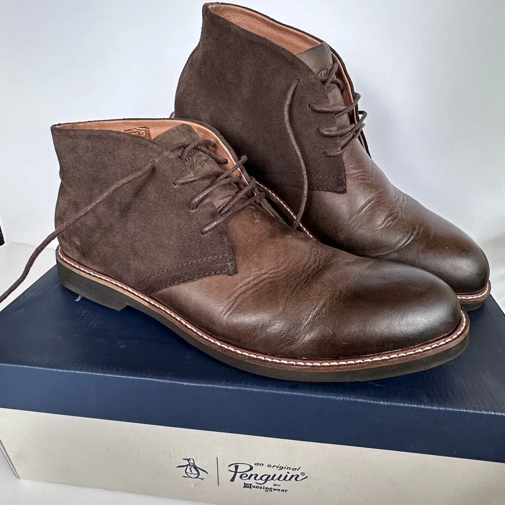 Original Penguin Brown Suede Desert Boots Size:10.5